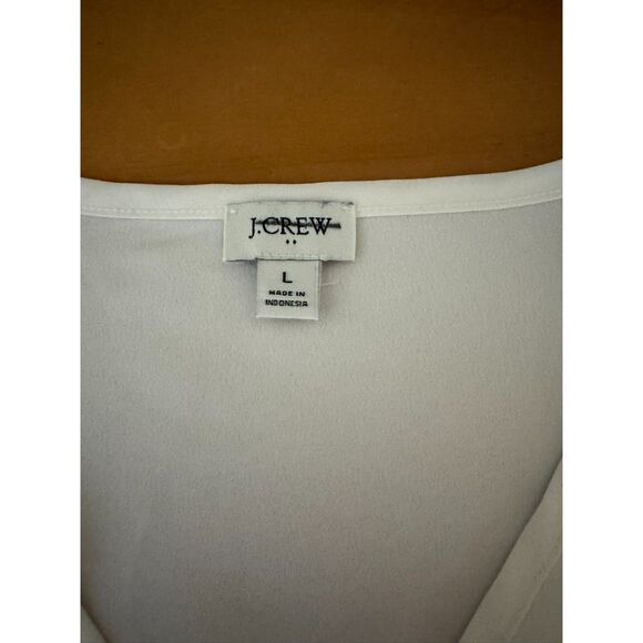 J. Crew Ivory Shell Blouse Size Large - Picture 5 of 8